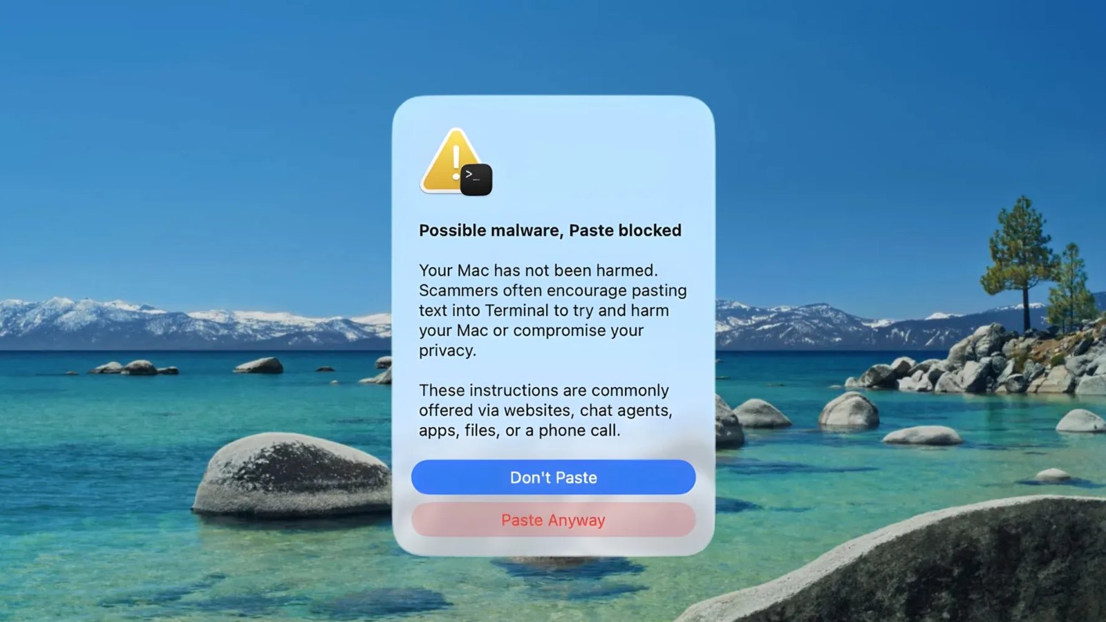 苹果说明 macOS 为何会拦截 Terminal 操作提示 苹果说明 macOS 为何会拦截 Terminal 操作提示