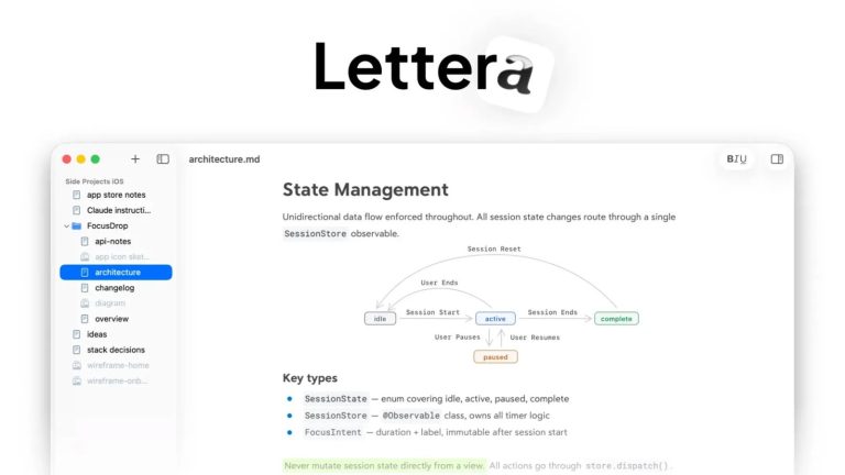 Bear 开发团队推出独立 Markdown 编辑器 Lettera