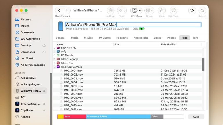 Final Cut Camera 更新简化素材传回 Mac 流程