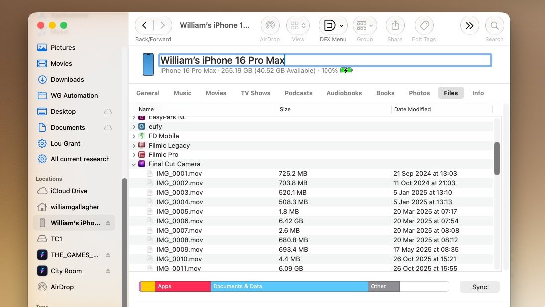 Final Cut Camera 更新简化素材传回 Mac 流程