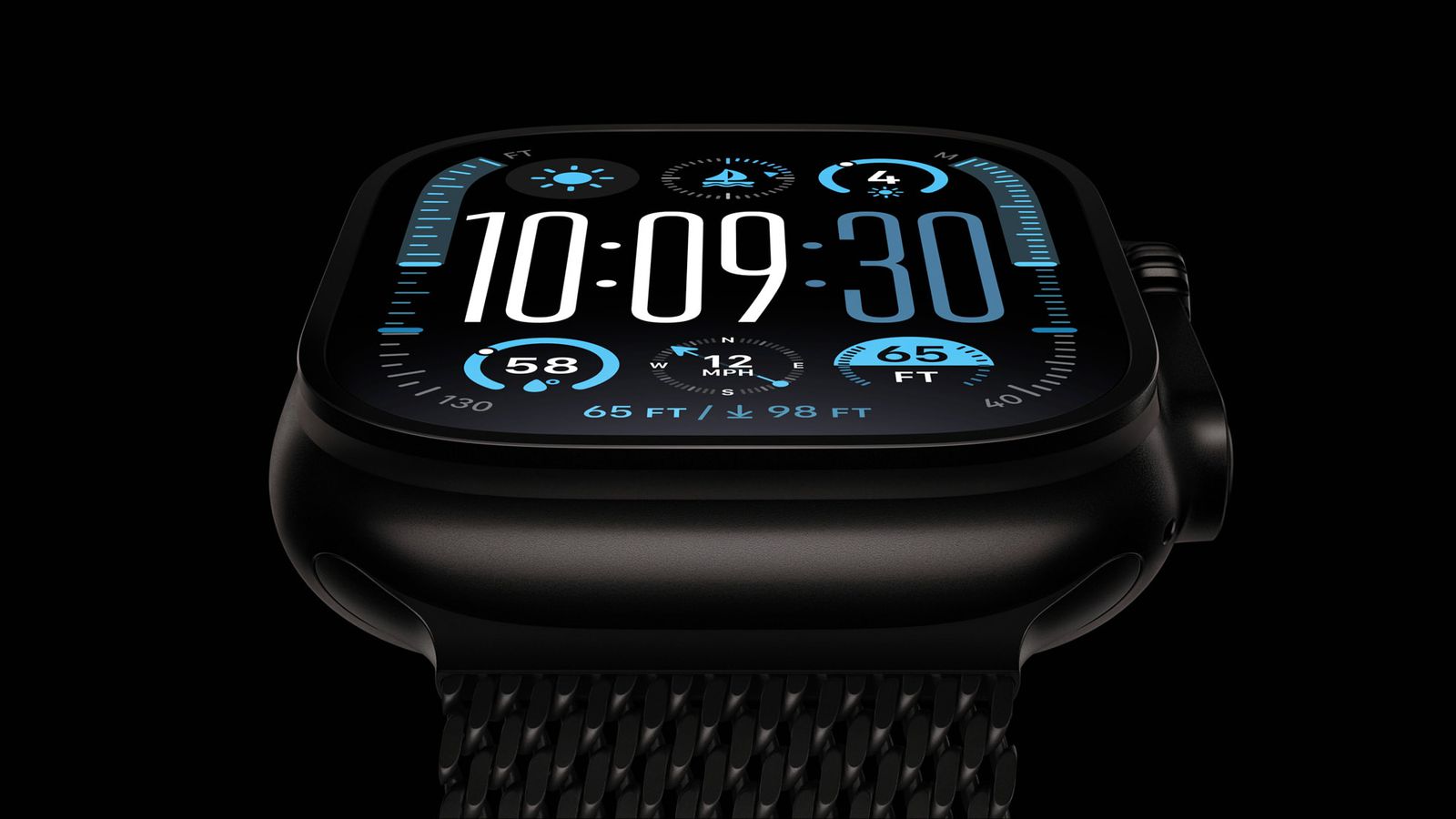 Apple Watch Ultra 2 黑色钛金属机身