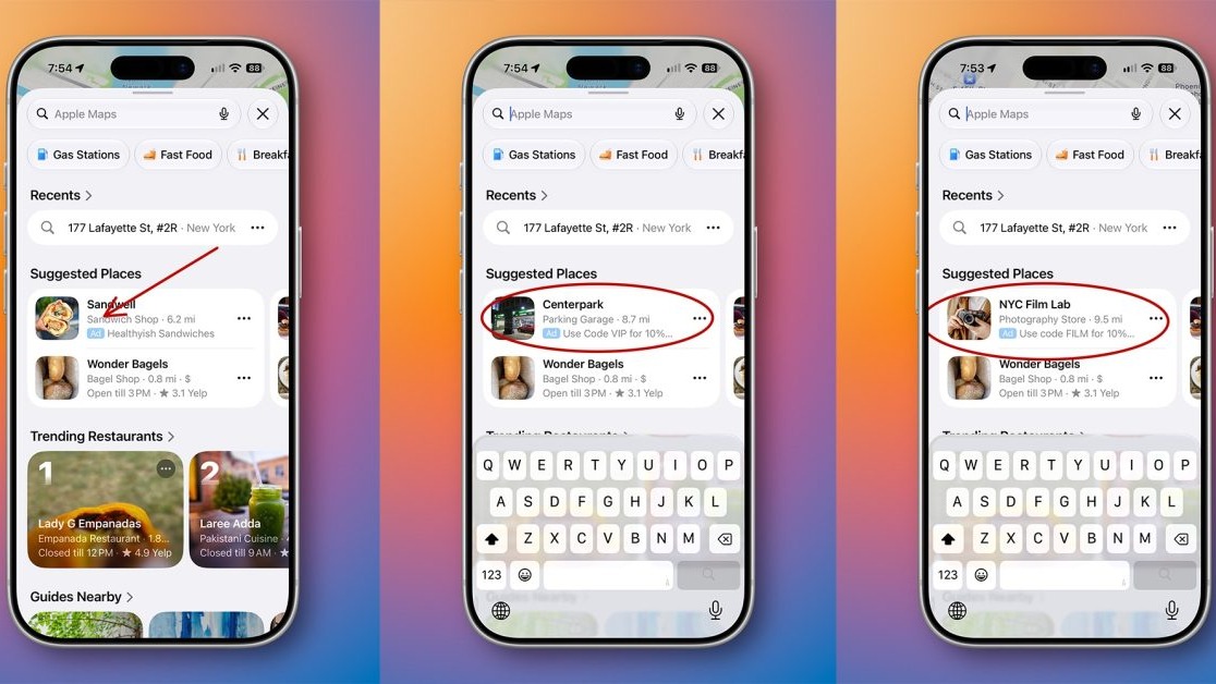 Apple Maps 中出现商家广告