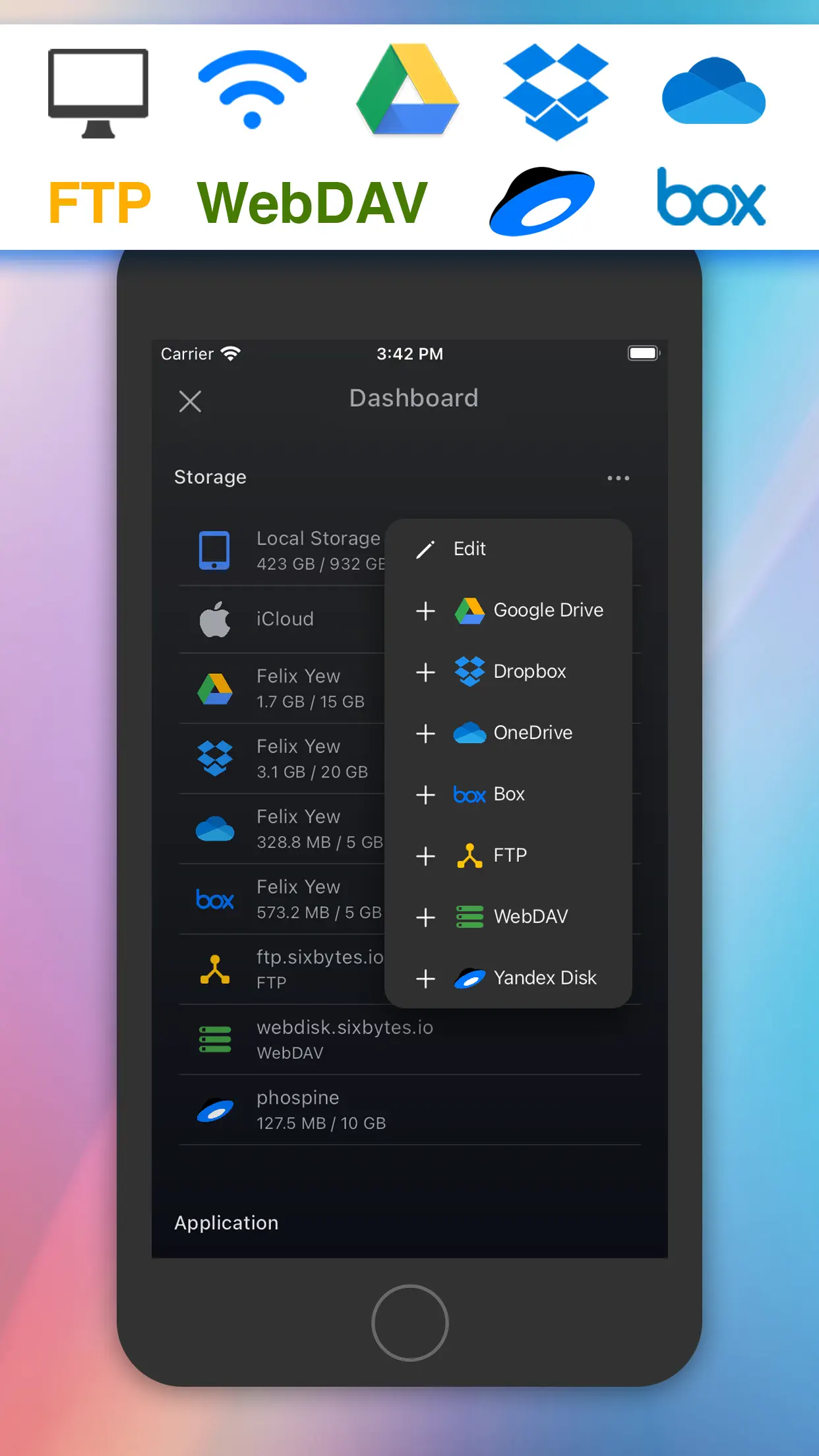 Phone Drive Pro - 云储存管理和文件共享 截图 1