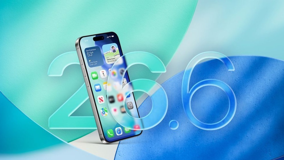 iPhone 屏幕显示 iOS 26 系统更新界面
