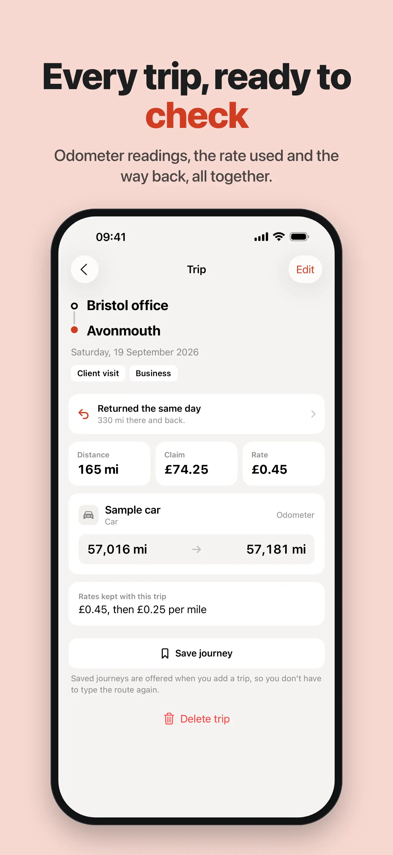 Mileage: Business Trip Tracker 截图 3