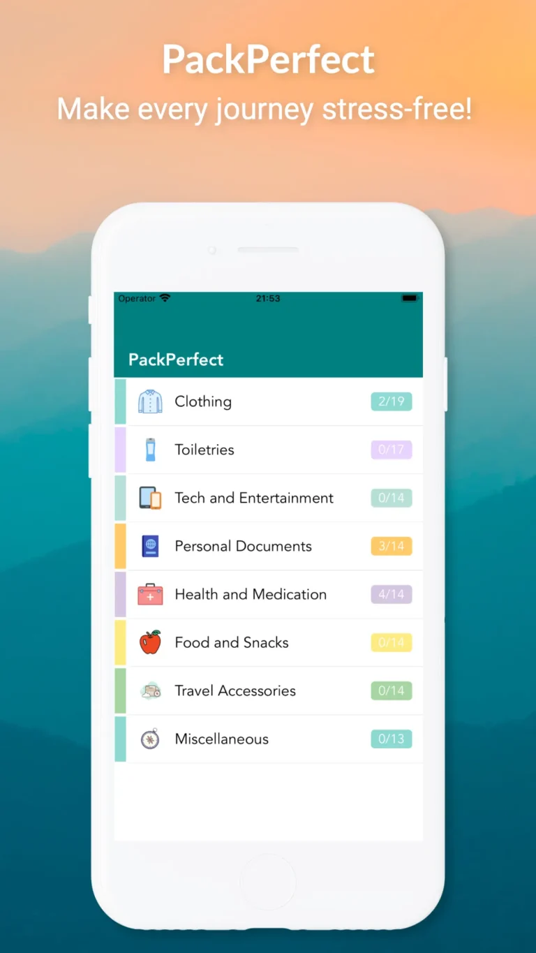 Packing Checklist: Pack&Go