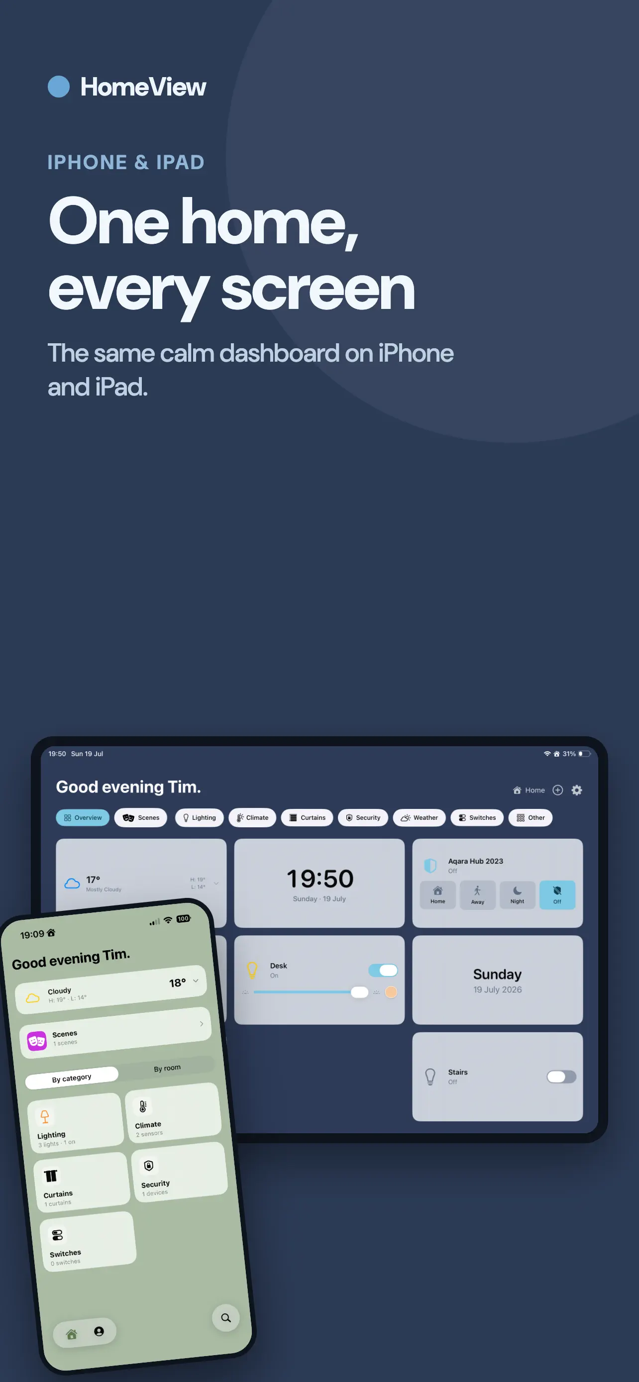 SmartHome Dashboard - HomeView 截图 2