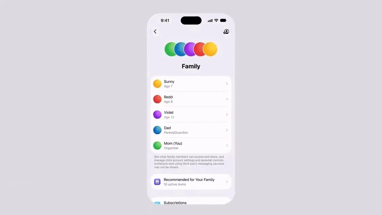 iOS 27 家长控制功能界面