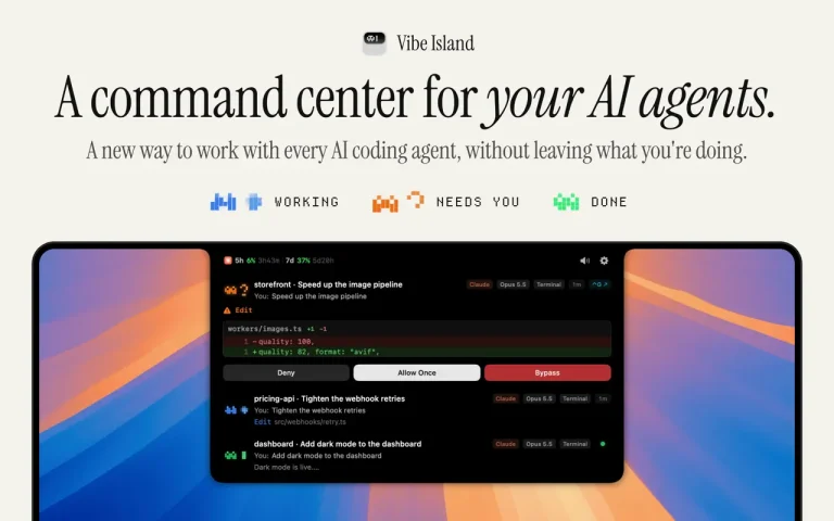Vibe Island: AI Agent Monitor
