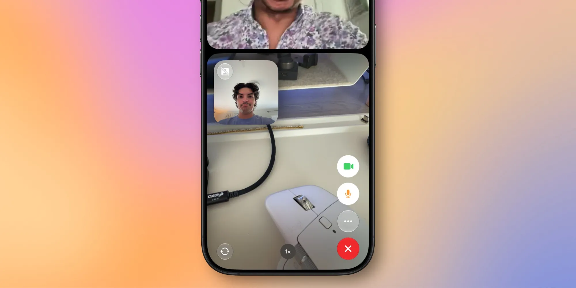 FaceTime 双摄拍摄画面