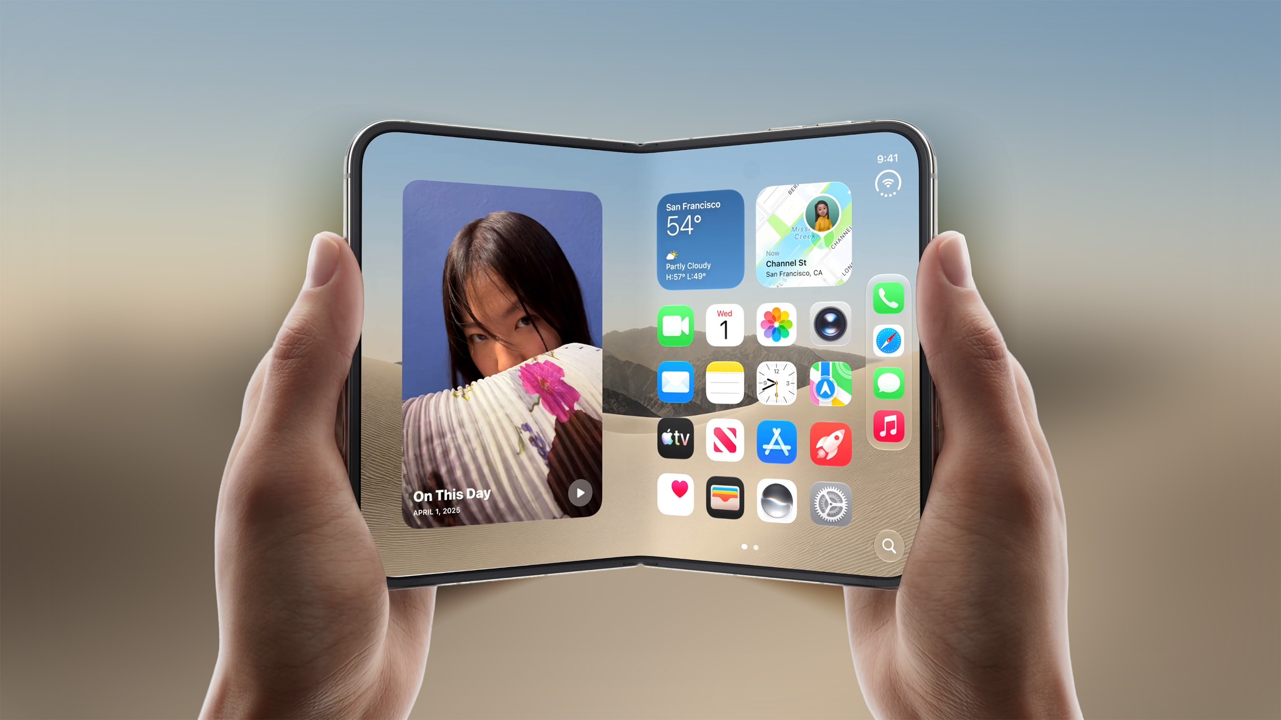 折叠状态的 iPhone Duo