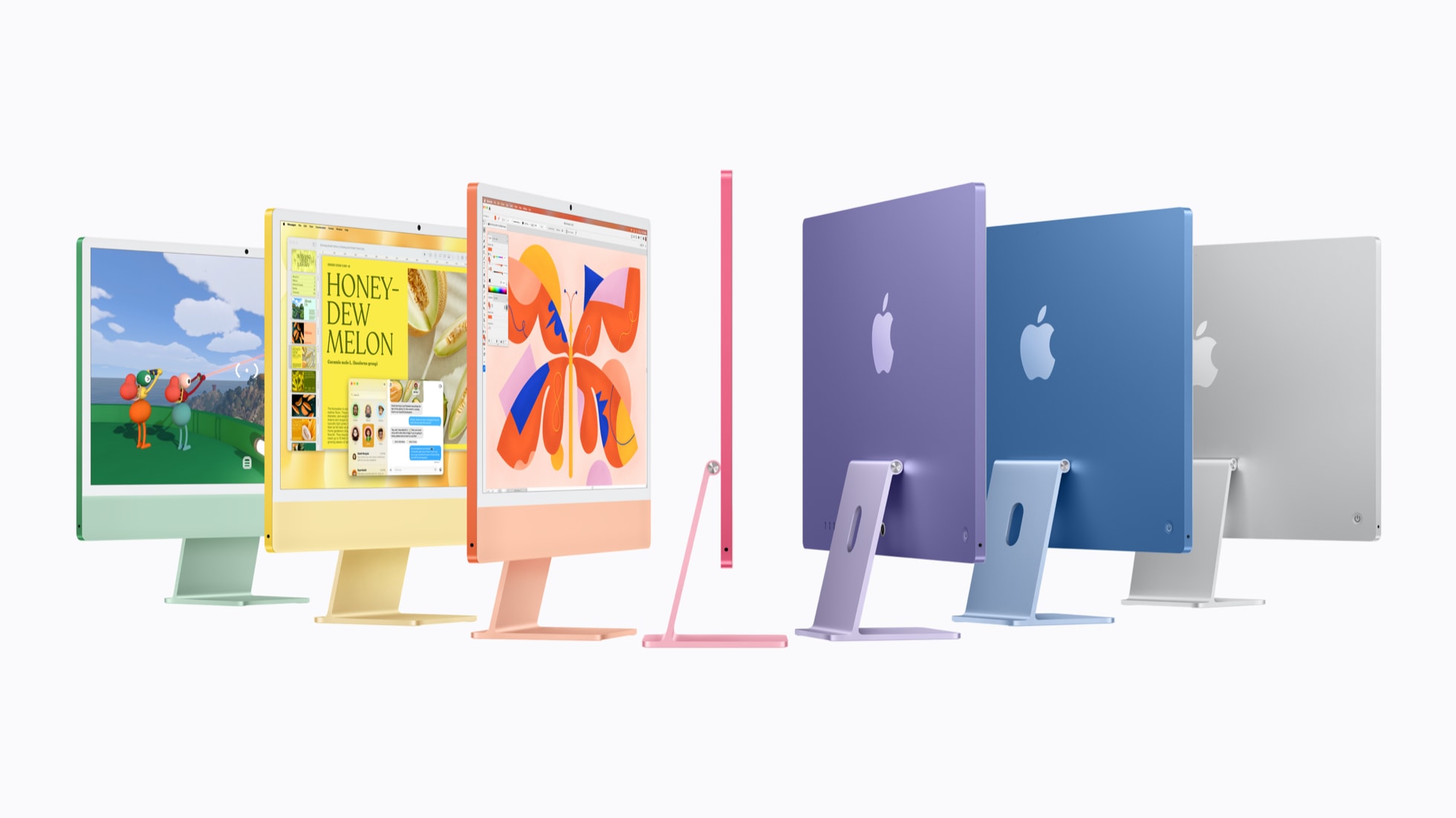 新款 24 英寸 iMac 的官方展示图